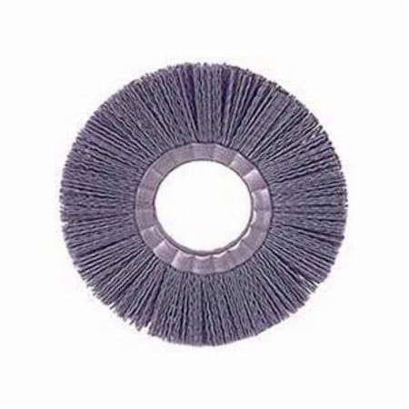 Nylox Wheel Brush, 8 in Brush Dia, 5/8 in Face W, 2 in Arbor Hole, Crimped/Round Filament/Wire Type, 0.022 20630